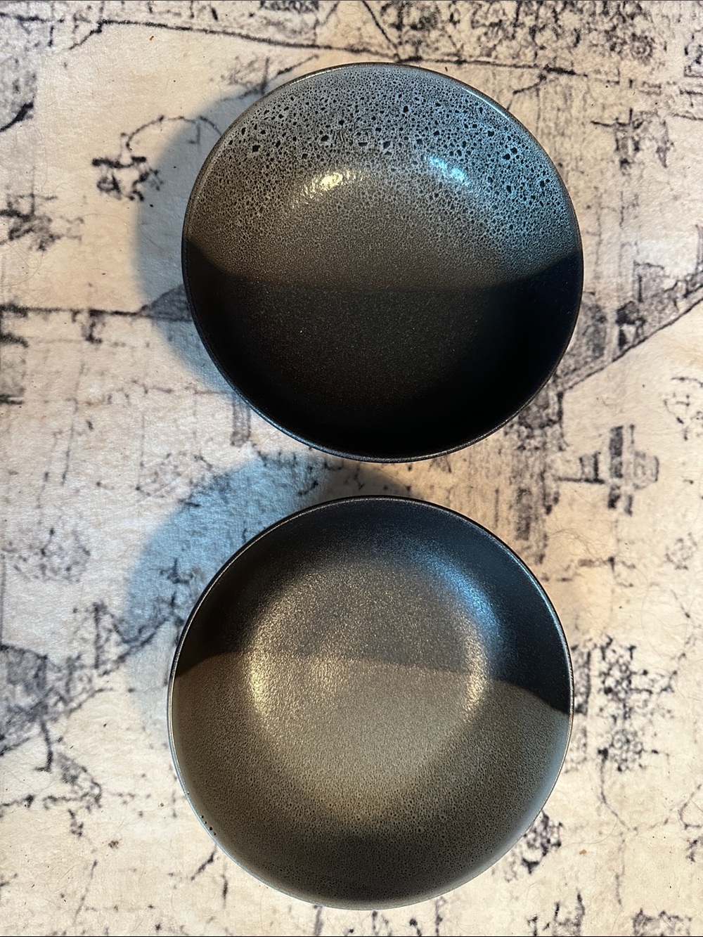 Maxwell Williams Two-Tone Ceramic Bowls in Black and Taupe set of 2